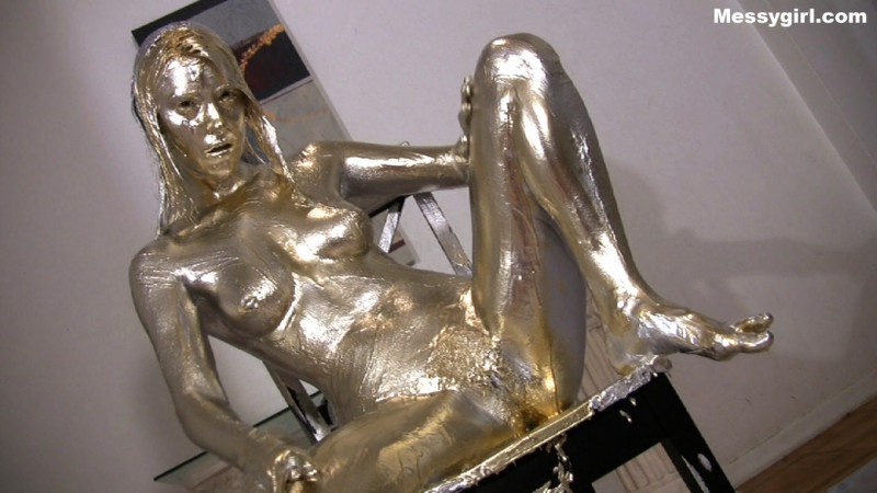 Gold silver paint girl