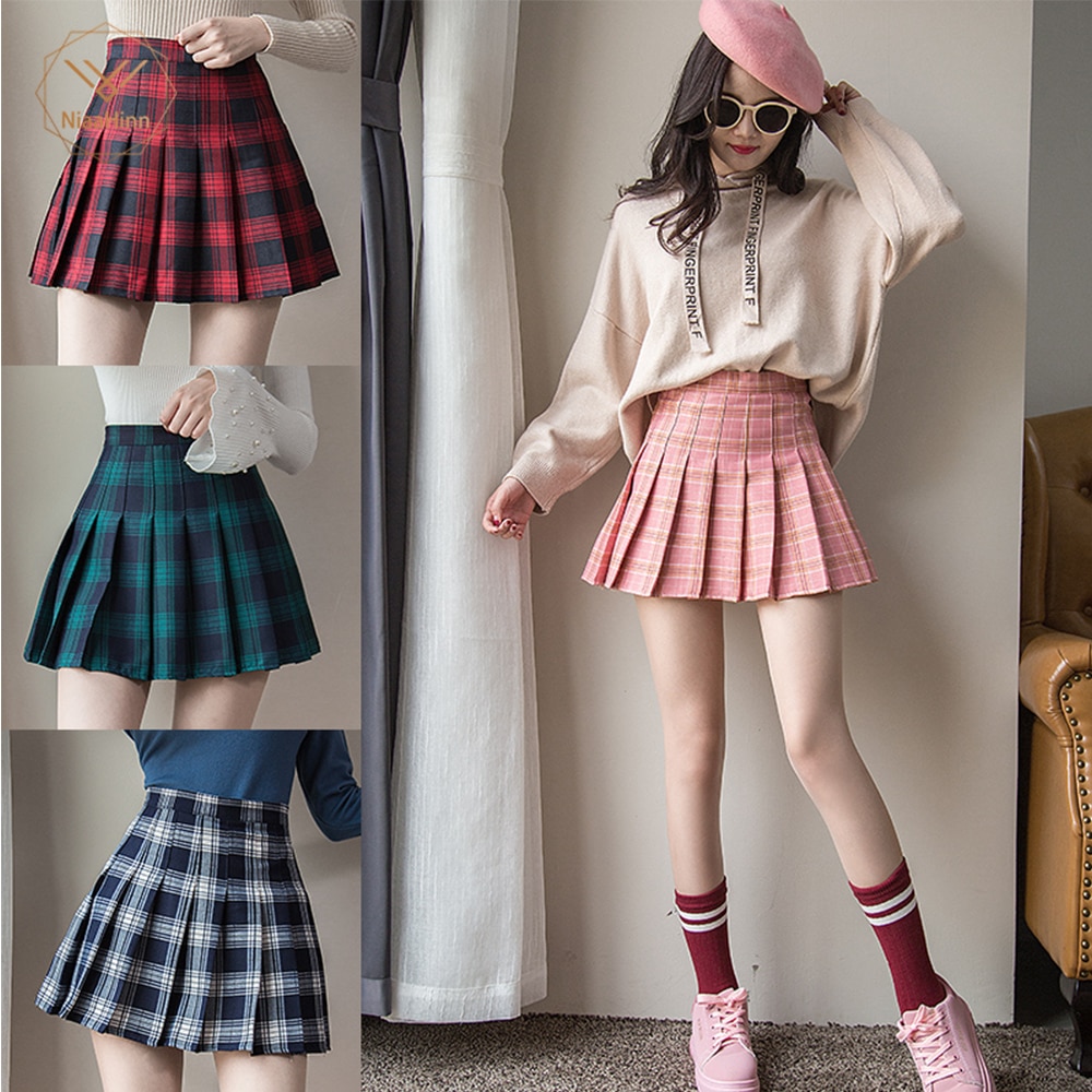 Milan reccomend miniskirt a-line pink plaid upskirt pleated