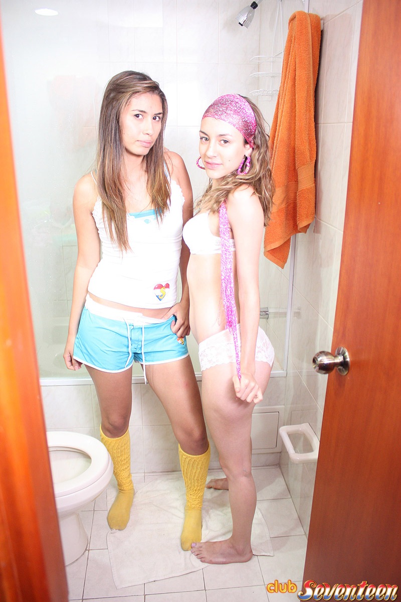 Teen undressing bathroom