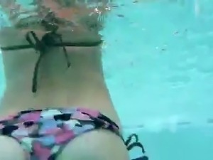 Asian girls underwater