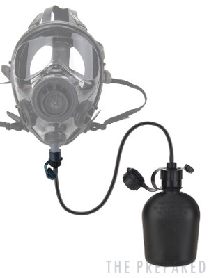 With gasmask rether