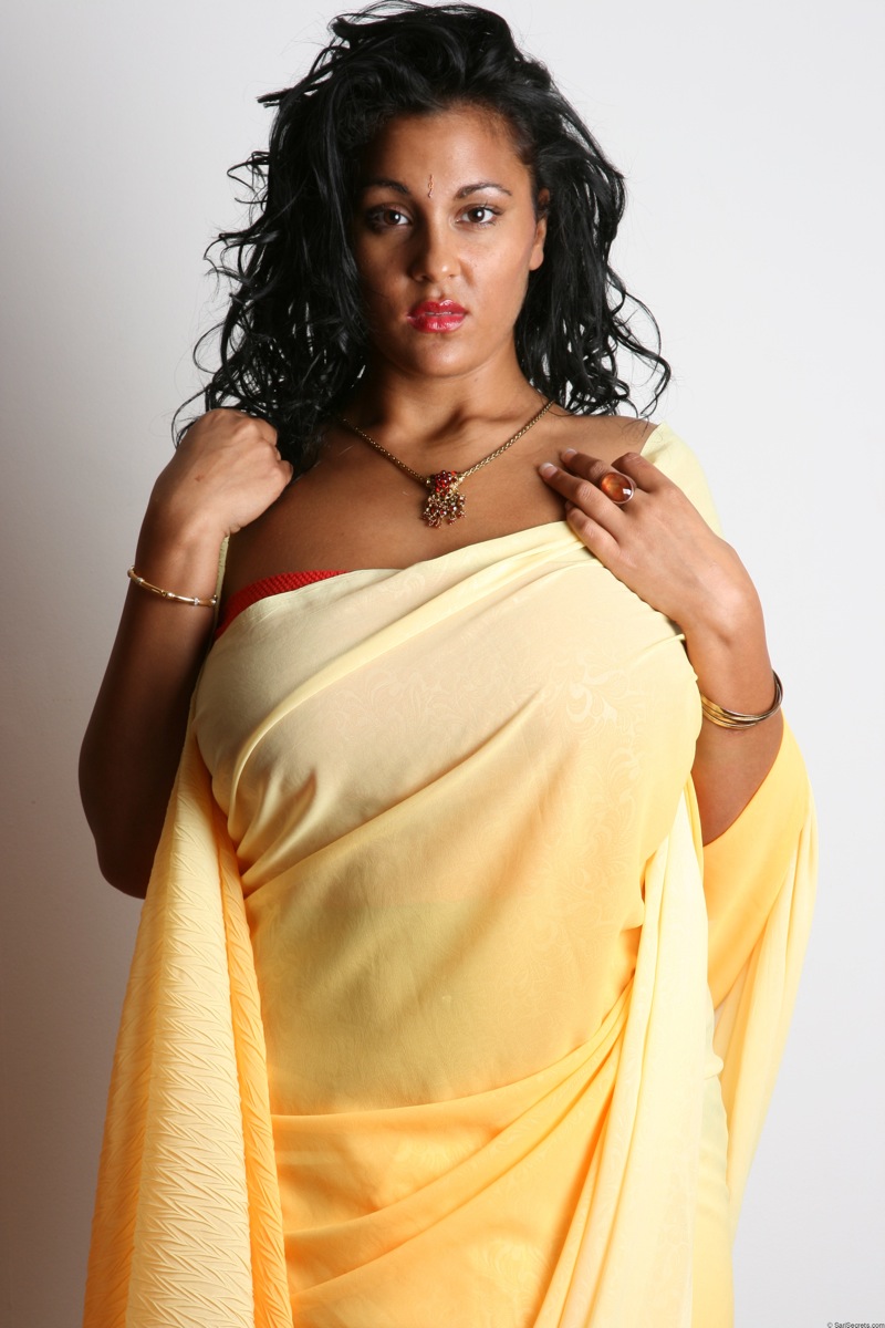 Indian yellow saree