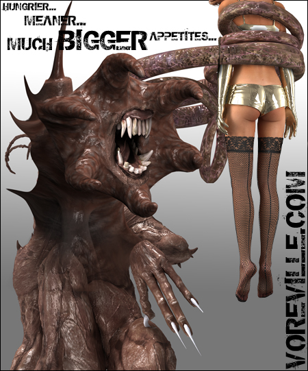 Monster eats girl