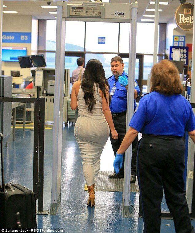 Airport security naked woman fun