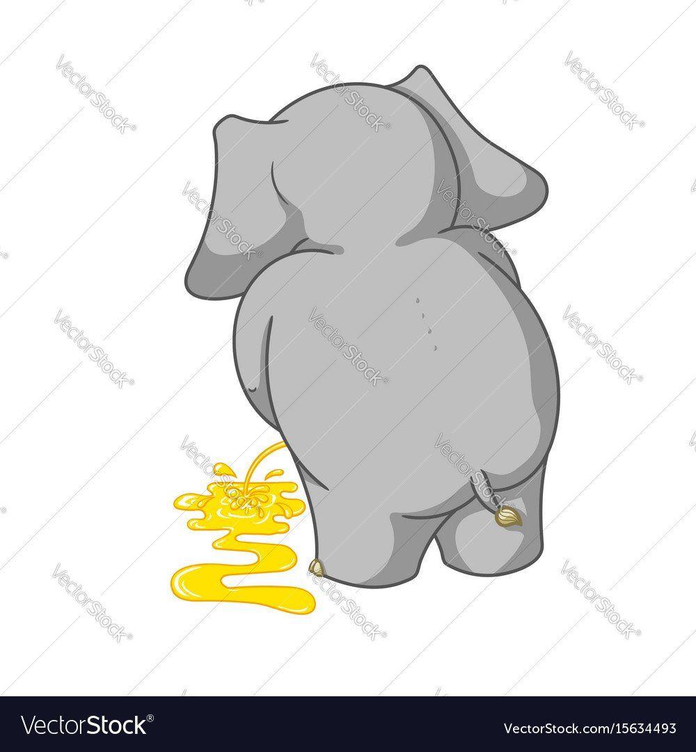 Peeing elephant cartoon