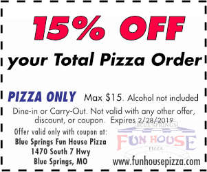 Fun house pizza delivery blue springs mo