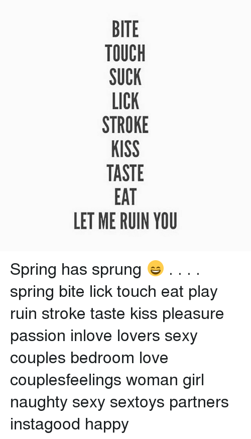 Lick suck taste toe
