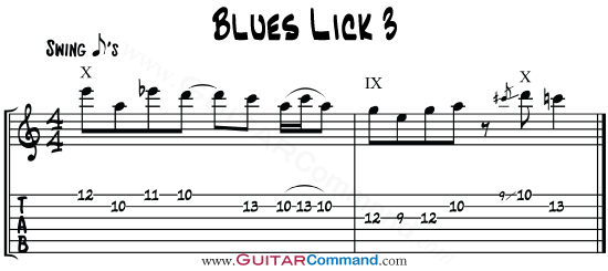 Blues free guitar lick