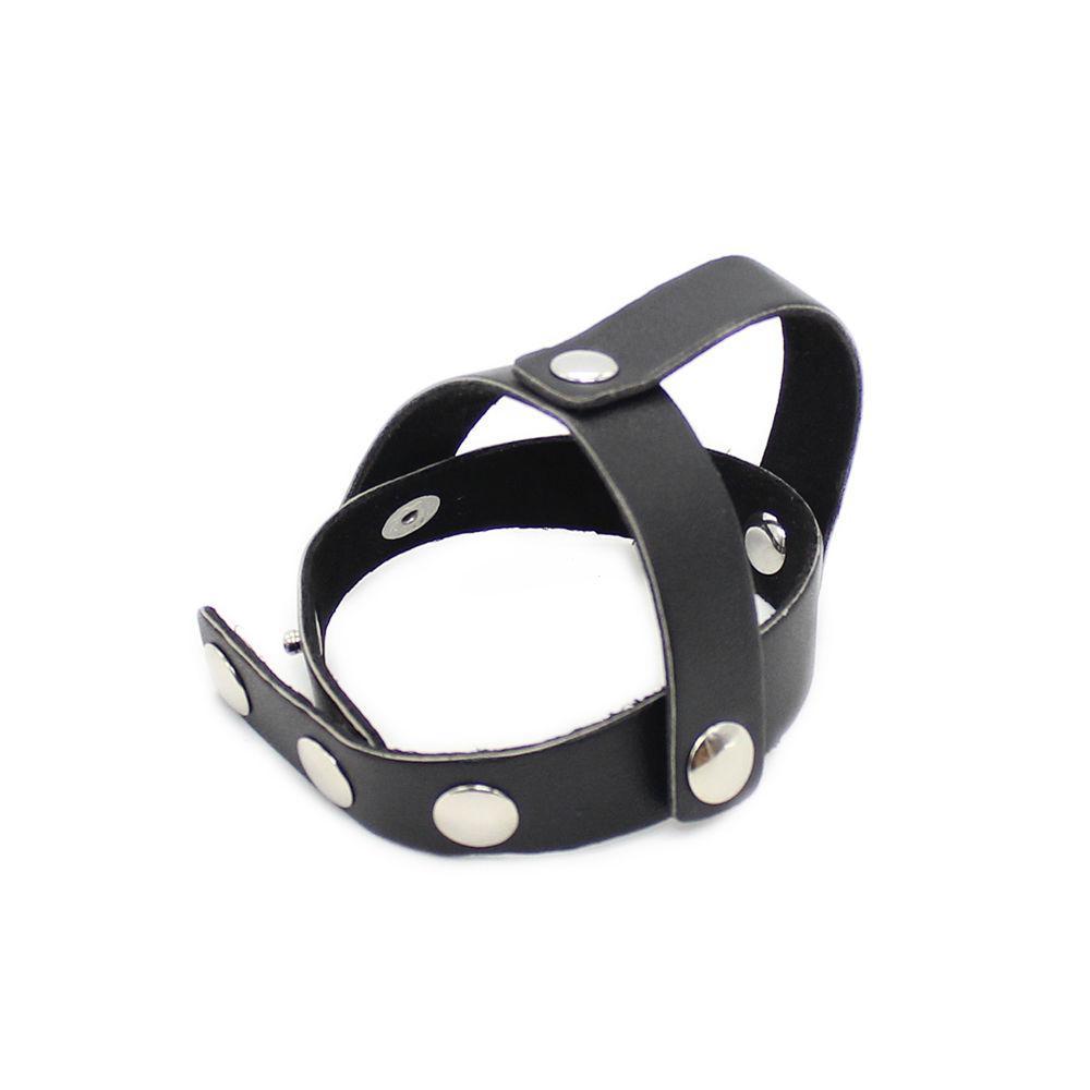 Snap leather cock ball strap