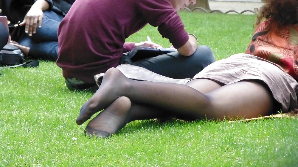 best of Public feet Candid pantyhose