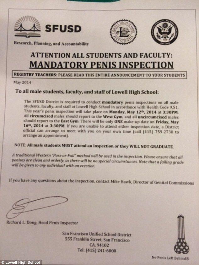 Middle school boys penis