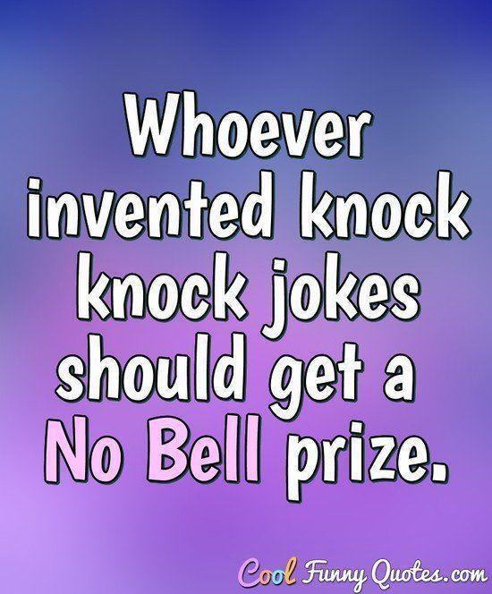 Knock knock jokes no bell prize