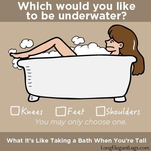 Very tall girl in shower