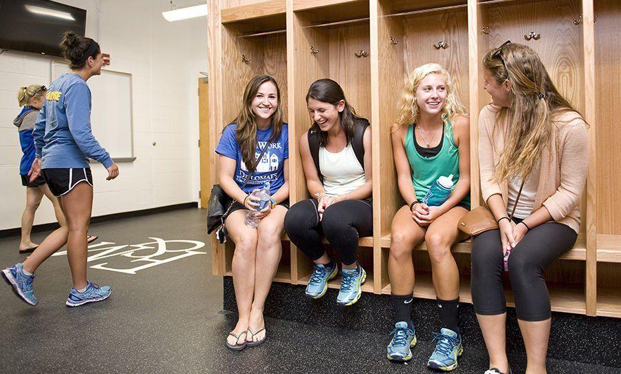 Women interviews in locker rooms