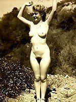 Vintage outdoor nude grannies