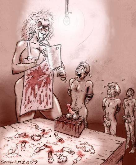 Femdom castration cartoon