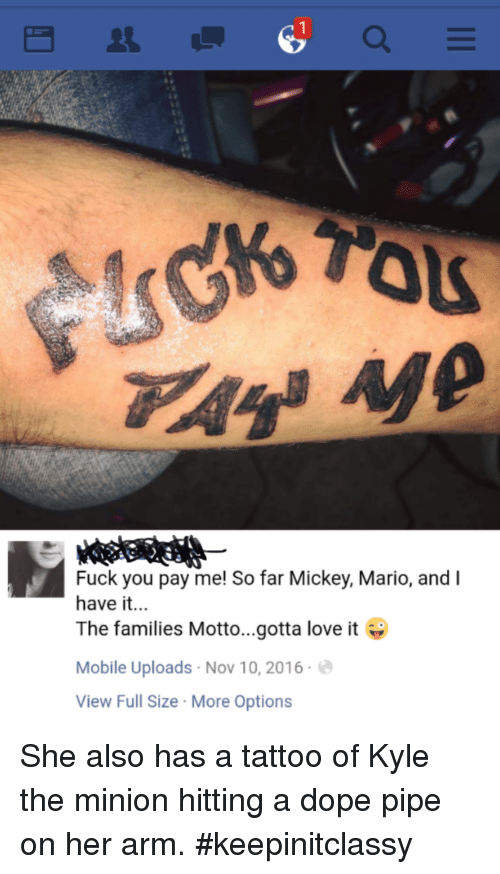 Fuck you pay me tattoo