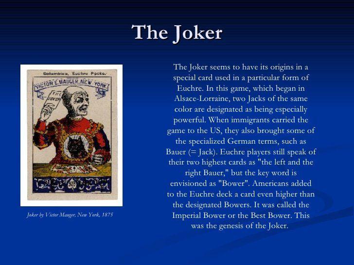 Joker reccomend Origin of the joker card