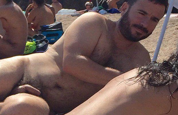 Nudist beach hairy man
