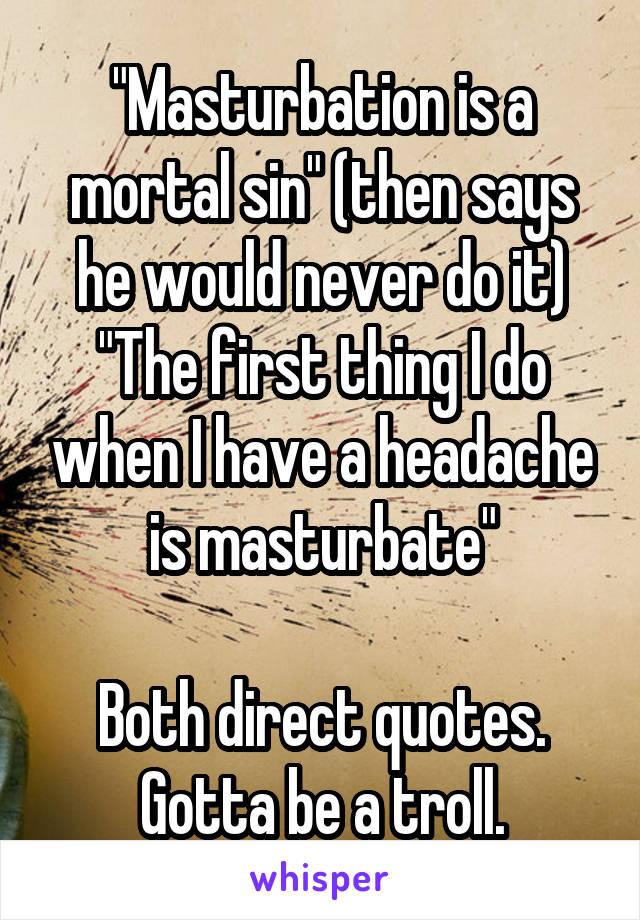 best of Sin Is masturbation a mortal