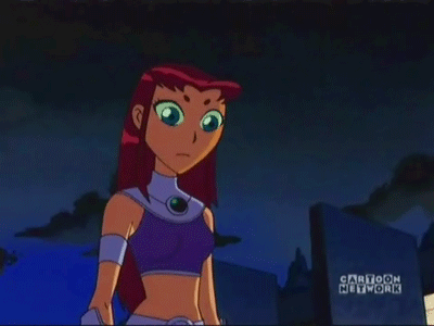Sexy starfire strips naked