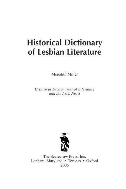 Arts dictionary dictionary historical historical lesbian literature literature