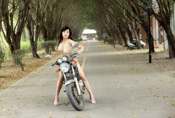 Asian nude motorcycle model
