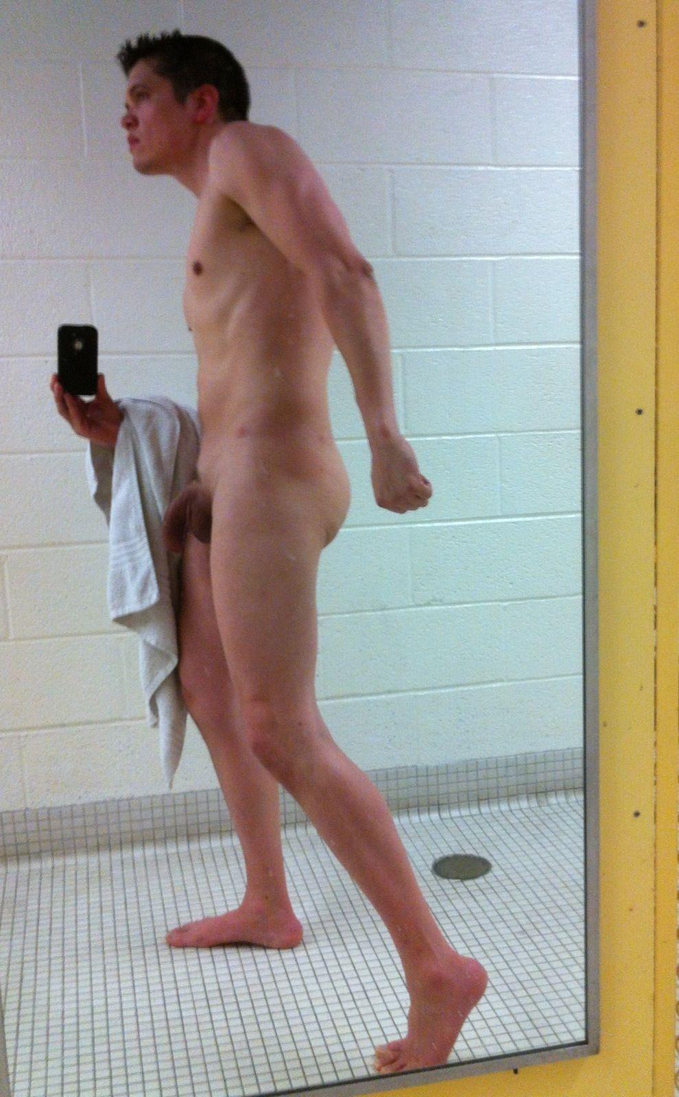 Men shower naked gym  image