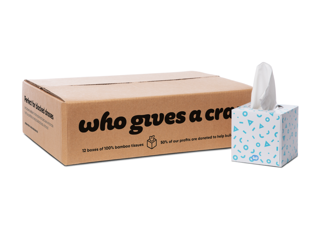 Facial tissues made from purchased paper