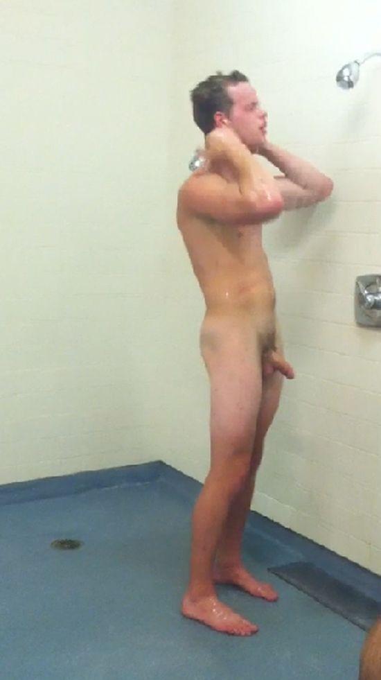 Men shower naked gym