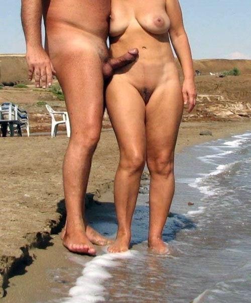 Couple Boner Nude Beach Sex Photo