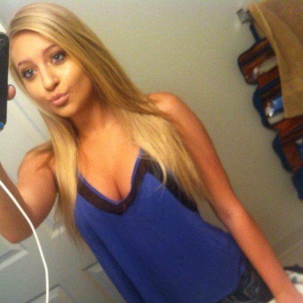 Long blonde hair with big boobs