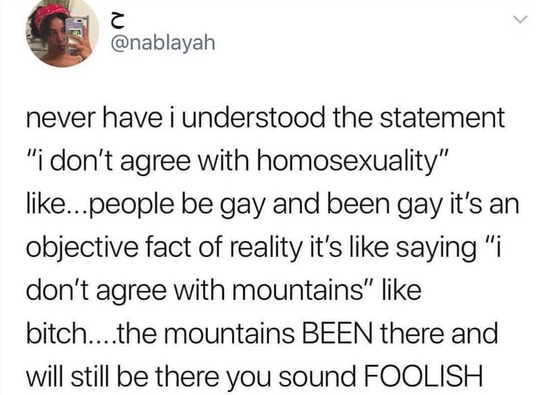 I dont agree with gay people