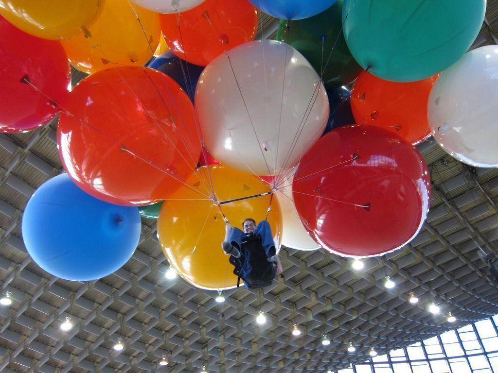 Peeing on balloons