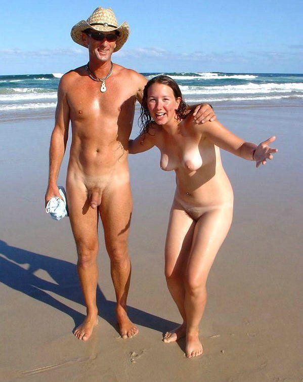 Nude men and women on the beach