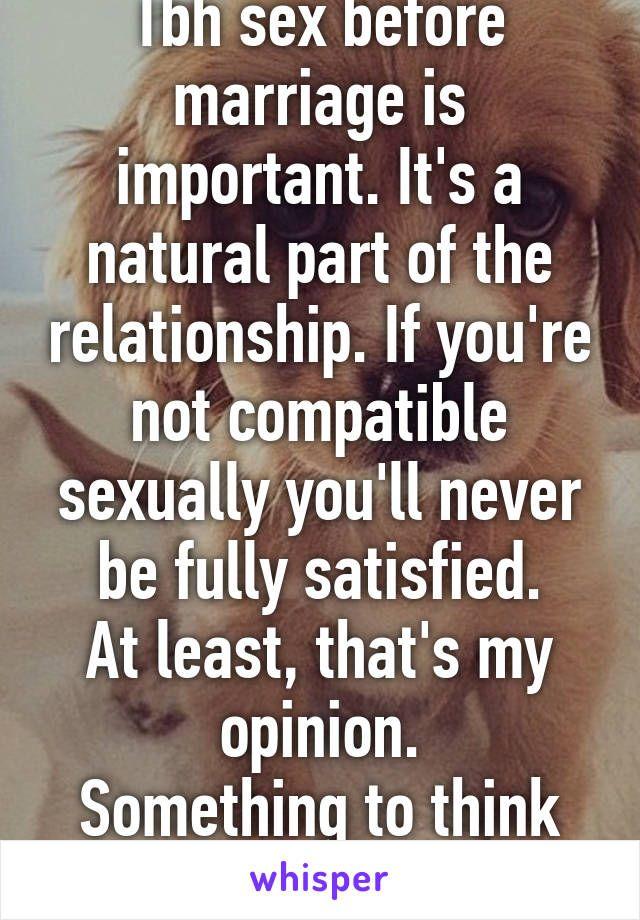 Sex is important in a relationship