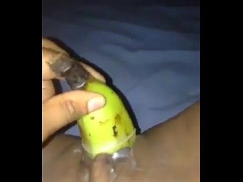 Banana masturbation squirt